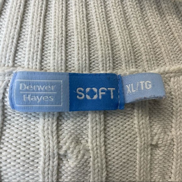 DENVER HAYES cream XL knit sweater - Picture 2 of 4